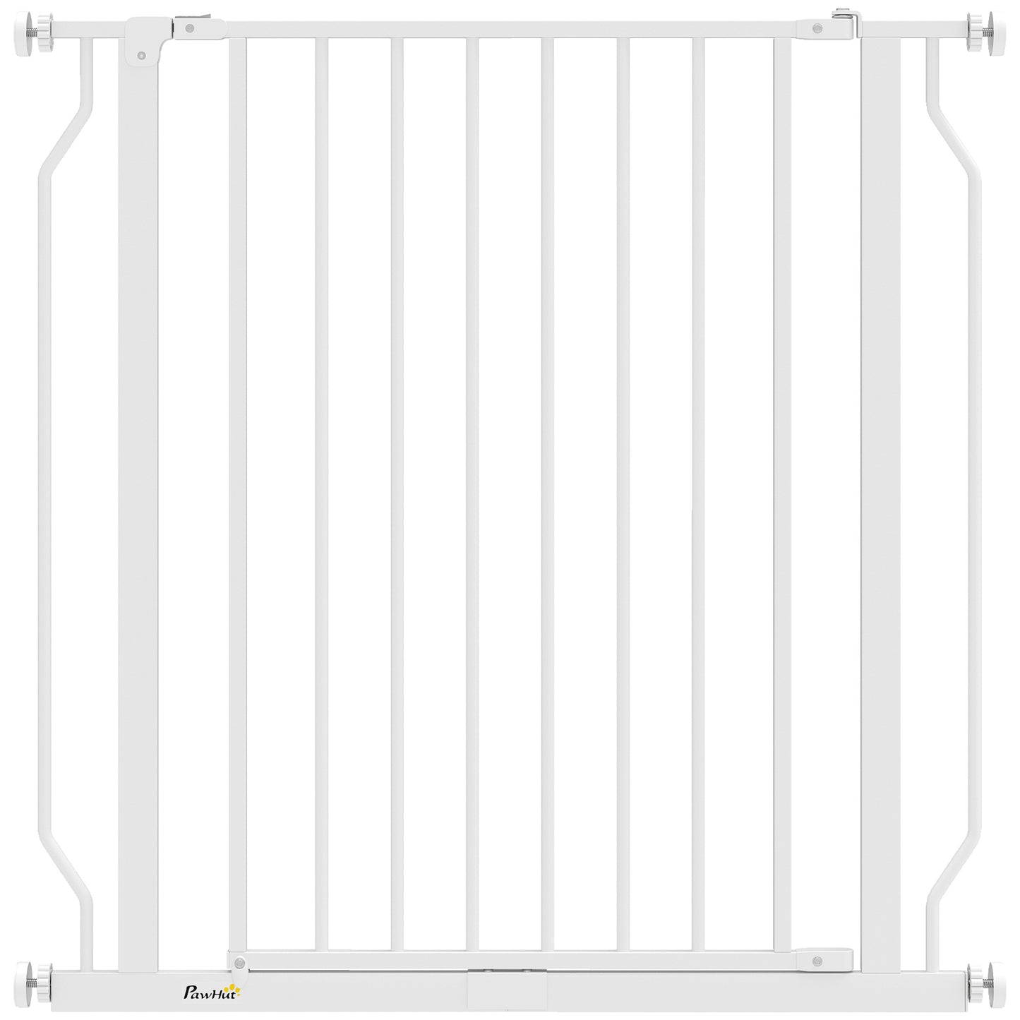 Photo of PawHut Extra Wide Dog Gate, with Door Pressure, for Doorways, Hallways, Staircases - White in White colour on a white background