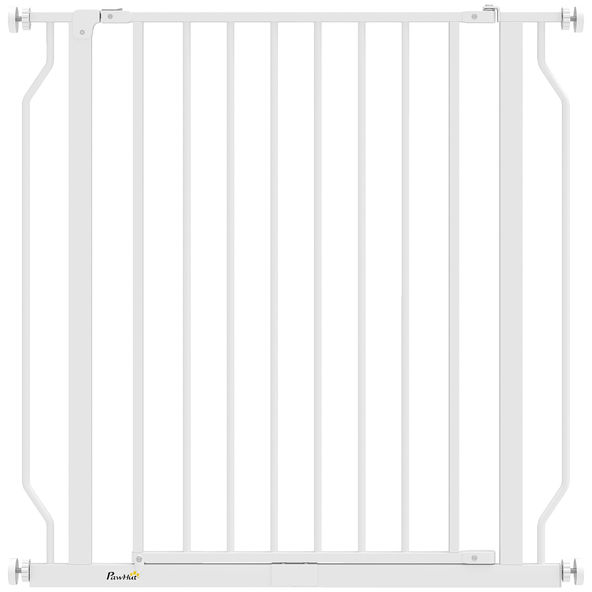 Photo of PawHut Extra Wide Dog Gate, with Door Pressure, for Doorways, Hallways, Staircases - White in White colour on a white background