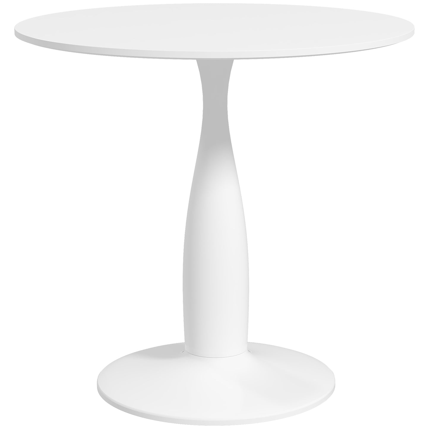 Photo of HOMCOM Round Dining Table, Modern Dining Room Table with Steel Base, Non-slip Foot Pad, Space Saving Small Dining Table in Table colour on a white background