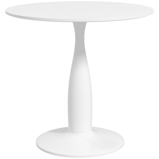 Photo of HOMCOM Round Dining Table, Modern Dining Room Table with Steel Base, Non-slip Foot Pad, Space Saving Small Dining Table in Table colour on a white background