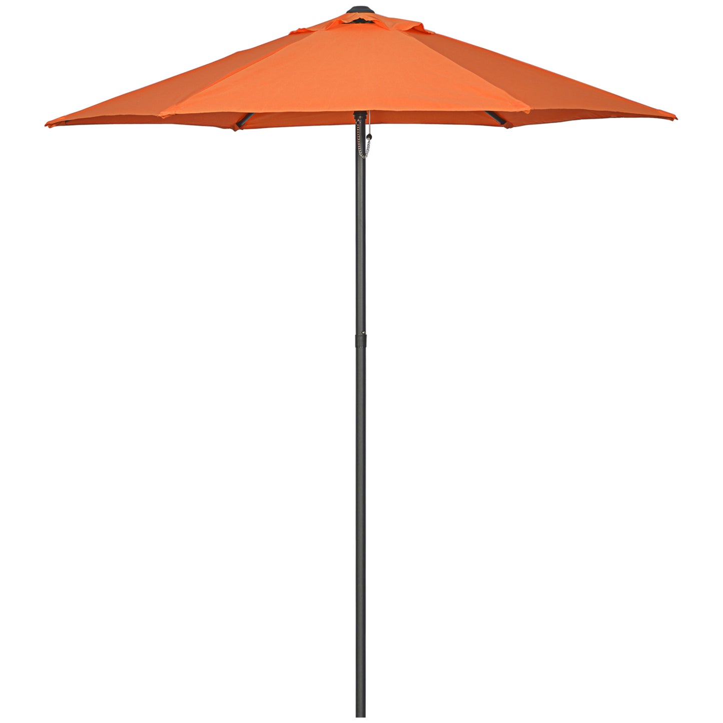 Photo of Outsunny 2m Garden Parasol Umbrella, Outdoor Sun Shade with 6 Sturdy Ribs for Balcony, Bench, Garden, Orange in Orange colour on a white background