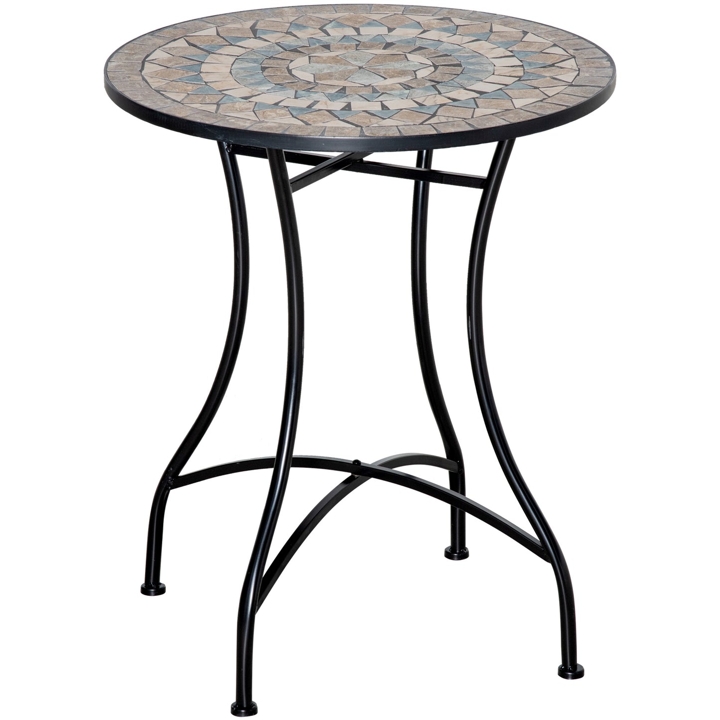 Photo of Outsunny Φ60cm Mosaic Outdoor Patio Table - Green in Green colour on a white background