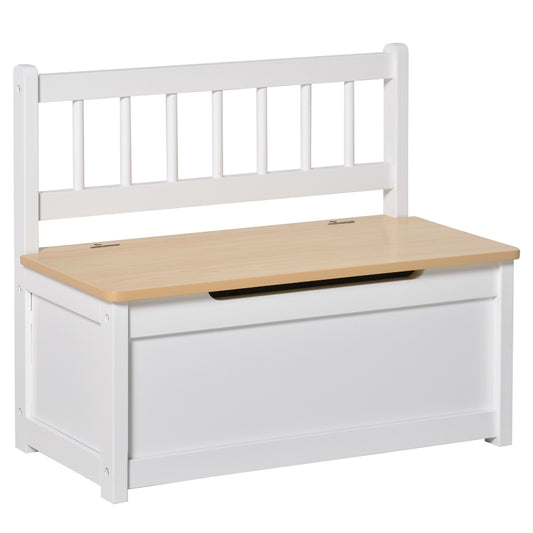 Photo of HOMCOM 2 In 1 Wooden Toy Box, Seat Storage Bench, Storage Chest Cabinet Organiser, with Safety Pneumatic Rod in Rod colour on a white background