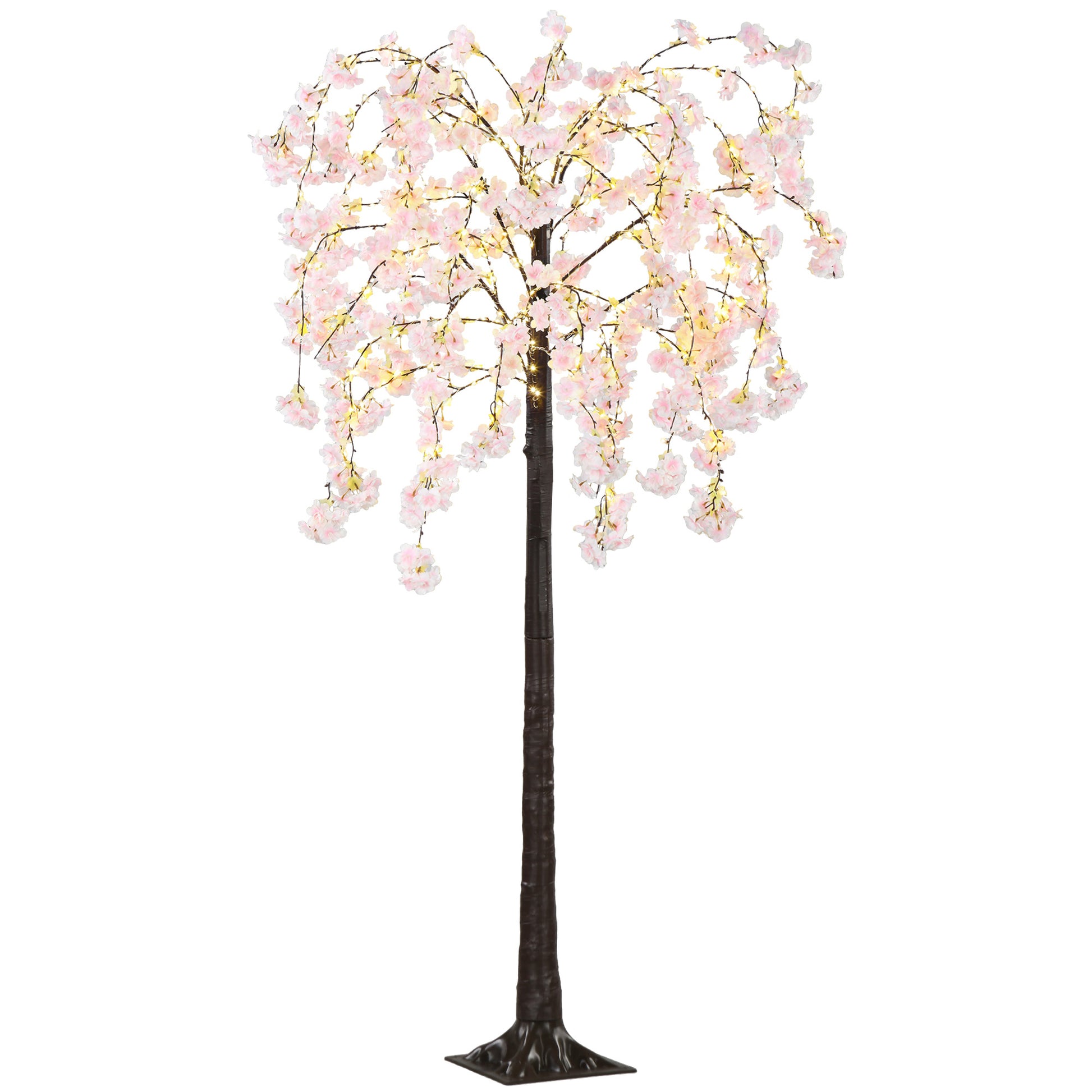 Photo of HOMCOM 450 LED Light Decorative Artificial Blossom Tree - Pink in Pink colour on a white background