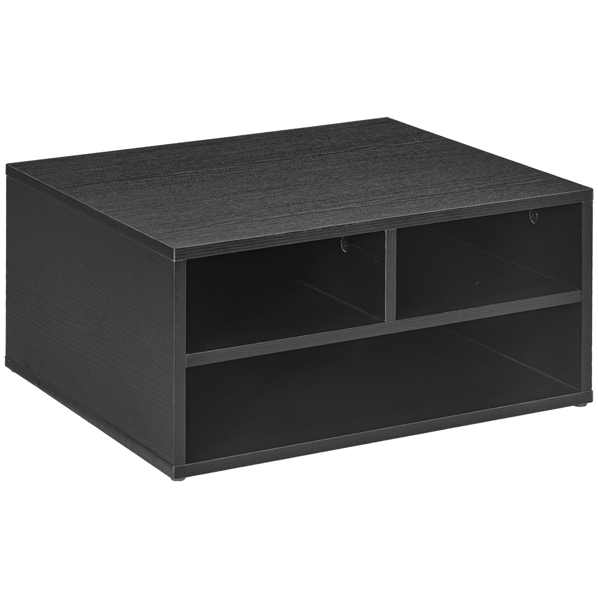 Photo of HOMCOM Three-Compartment Printer Storage Cabinet - Black in Black colour on a white background