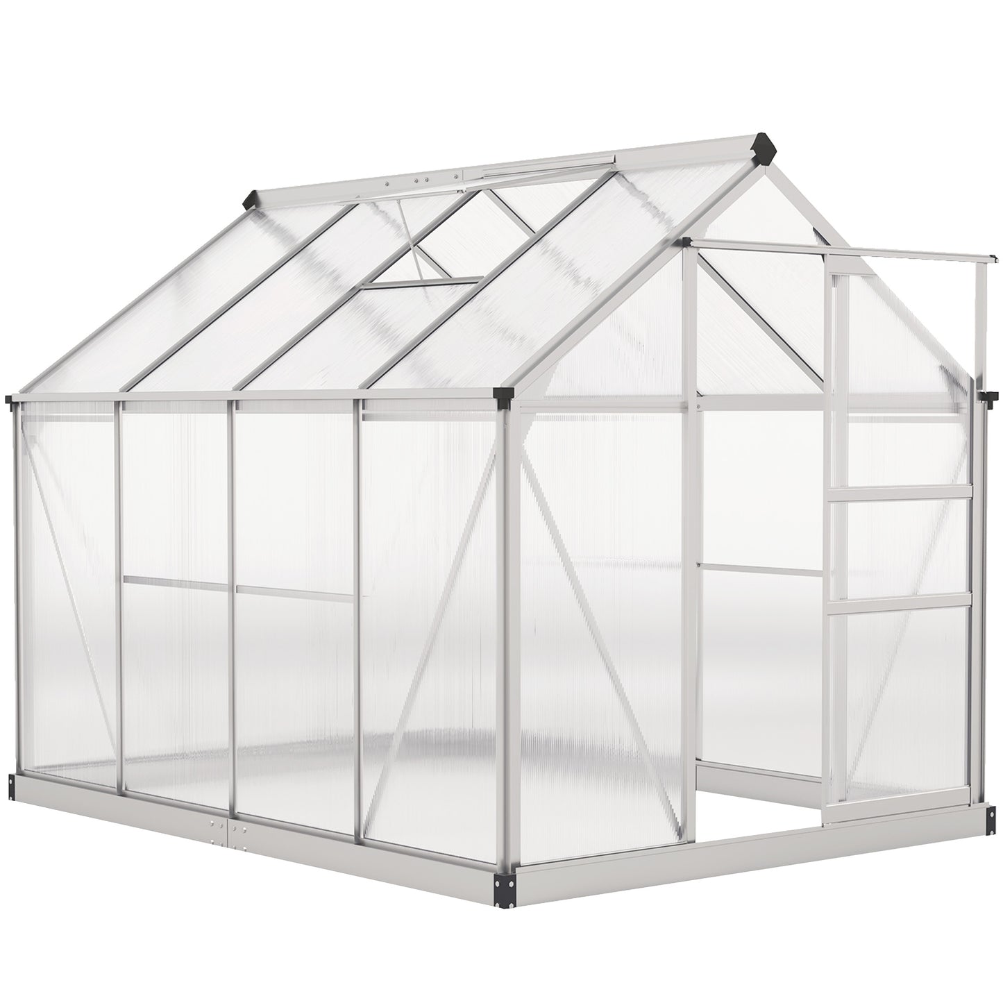 Photo of Outsunny 6 x 8ft Walk-In Greenhouse, with Sliding Door - Clear in Clear colour on a white background