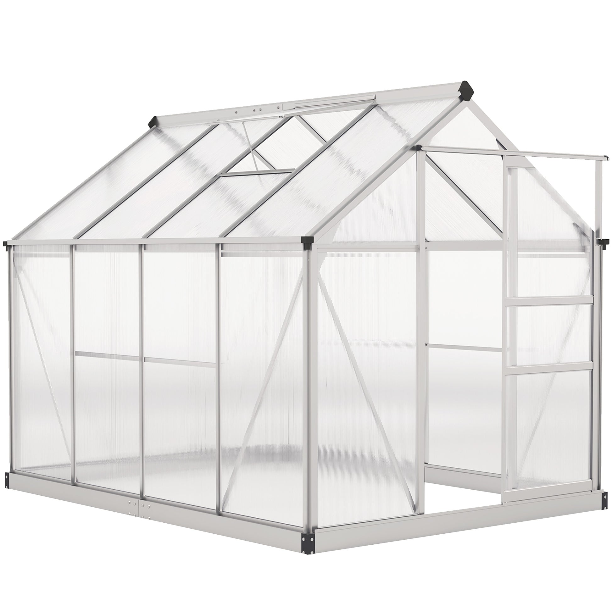 Photo of Outsunny 6 x 8ft Walk-In Greenhouse, with Sliding Door - Clear in Clear colour on a white background