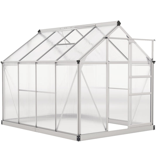 Photo of Outsunny 6 x 8ft Walk-In Greenhouse, with Sliding Door - Clear in Clear colour on a white background