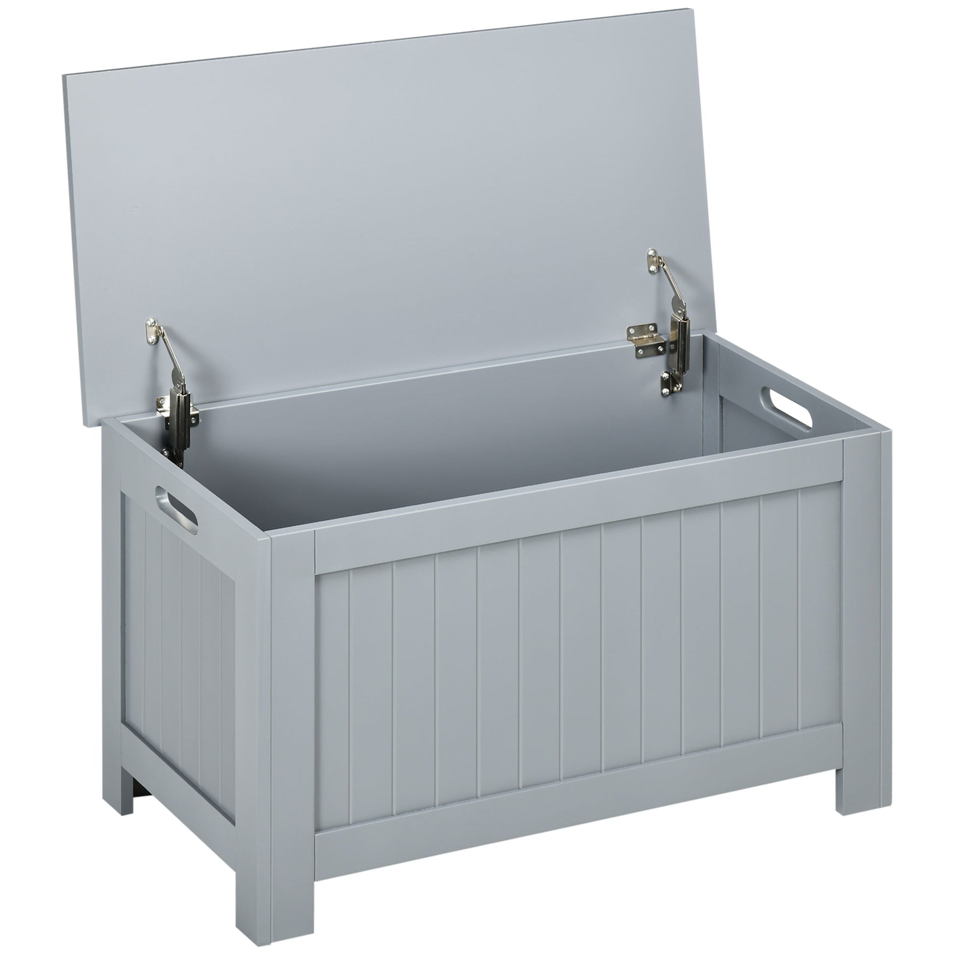Photo of HOMCOM Large Storage Box Toy Chest Cabinet Container Unit Organizer with Lid & Safety Hinges, Grey in Grey colour on a white background