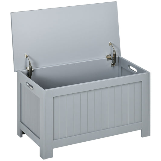 Photo of HOMCOM Large Storage Box Toy Chest Cabinet Container Unit Organizer with Lid & Safety Hinges, Grey in Grey colour on a white background