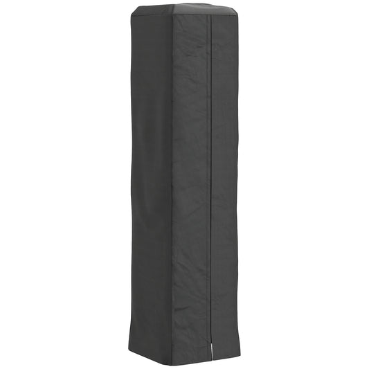 Photo of Outsunny Heavy Duty Gas Pyramid Patio Heater Cover, Full Length Outdoor Heater Cover Protector, UPF 30+ Oxford Fabric with Zipper, Black in Black colour on a white background
