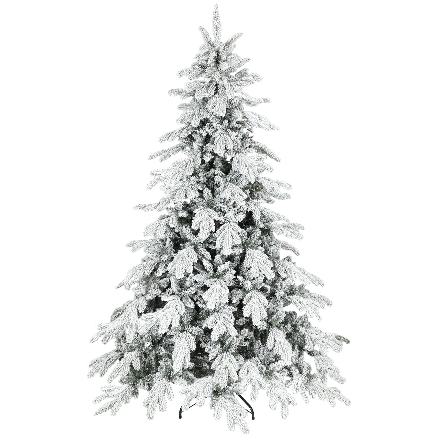 Photo of HOMCOM 7ft Super Flocked Christmas Tree - Green/White in Green/White colour on a white background