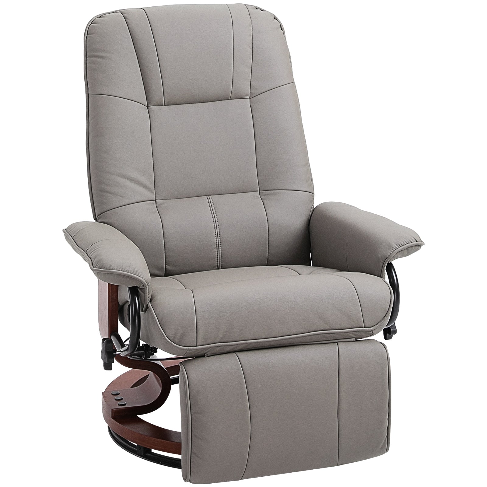 Photo of HOMCOM Reclining Swivel Chair, with Footrest - Grey in Grey colour on a white background