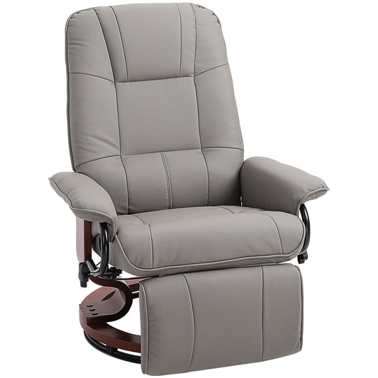 Photo of HOMCOM Reclining Swivel Chair, with Footrest - Grey in Grey colour on a white background