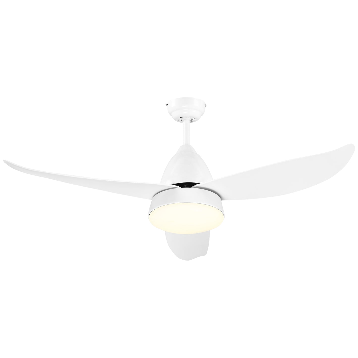 Photo of HOMCOM Modern Ceiling Fan with Light, 48-Inch White Small Fans for Bedroom Indoor, Reversible Flush Mount Low Profile Ceiling Light with Remote Control, 3 Blades, 6 Speeds, Timer in Timer colour on a white background