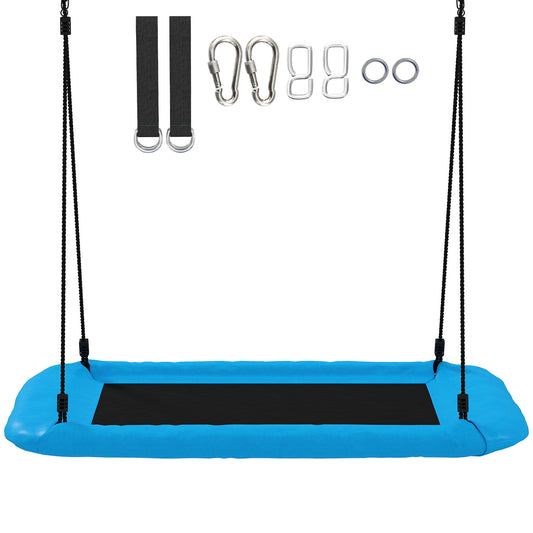 Photo of AIYAPLAY Nest Swing with Adjustable Ropes and Tree Straps, Basket Swing for Kids, 300KG Capacity for Indoor Outdoor, Blue in Blue colour on a white background