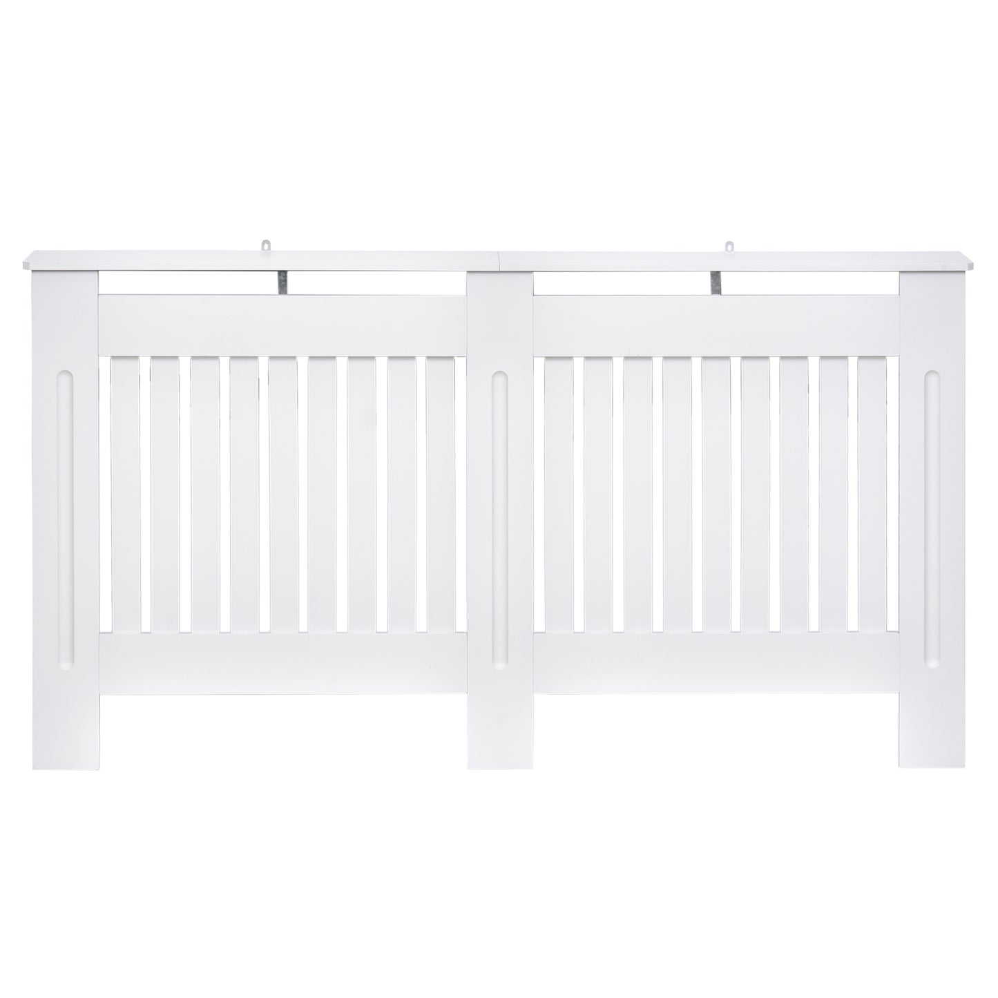 Photo of HOMCOM Slatted Radiator Cover Painted Cabinet MDF Lined Grill in White (152L x 19W x 81H cm) in cm) colour on a white background
