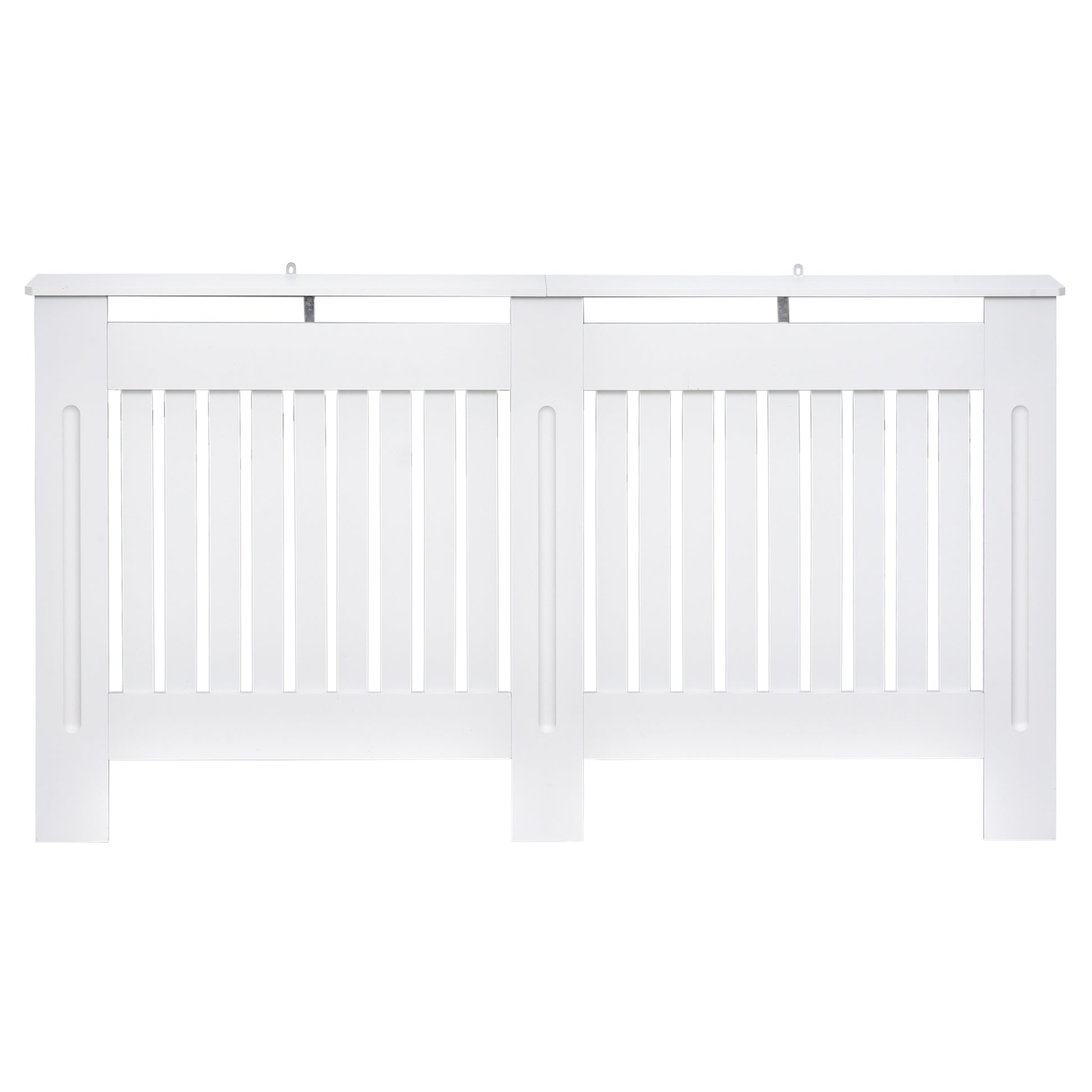 Photo of HOMCOM Slatted Radiator Cover Painted Cabinet MDF Lined Grill in White (152L x 19W x 81H cm) in cm) colour on a white background