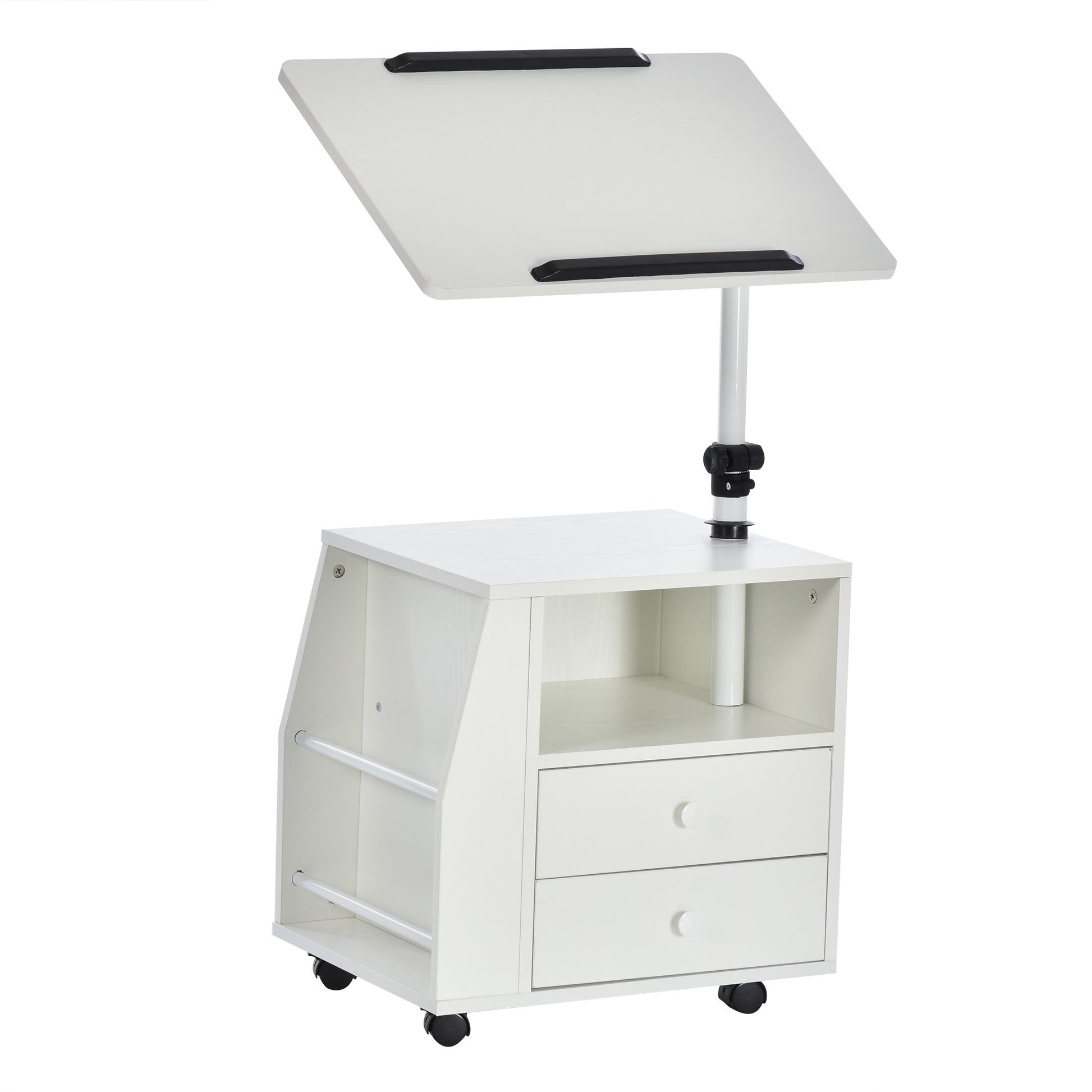 Photo of HOMCOM Functional Swivel Bedside Table End Table Side Table for Living Room Nightstand for Bedroom in Bedroom colour on a white background