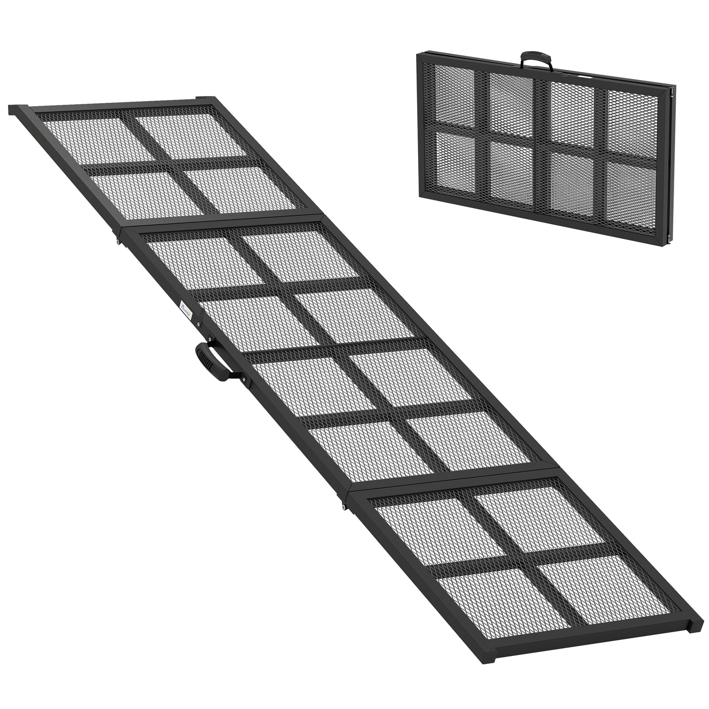 Photo of PawHut 191 x 50cm Dog Ramp for Car, Extra Long Pet Stairs with Non-Slip Surface, for Large Dogs, Black in Black colour on a white background