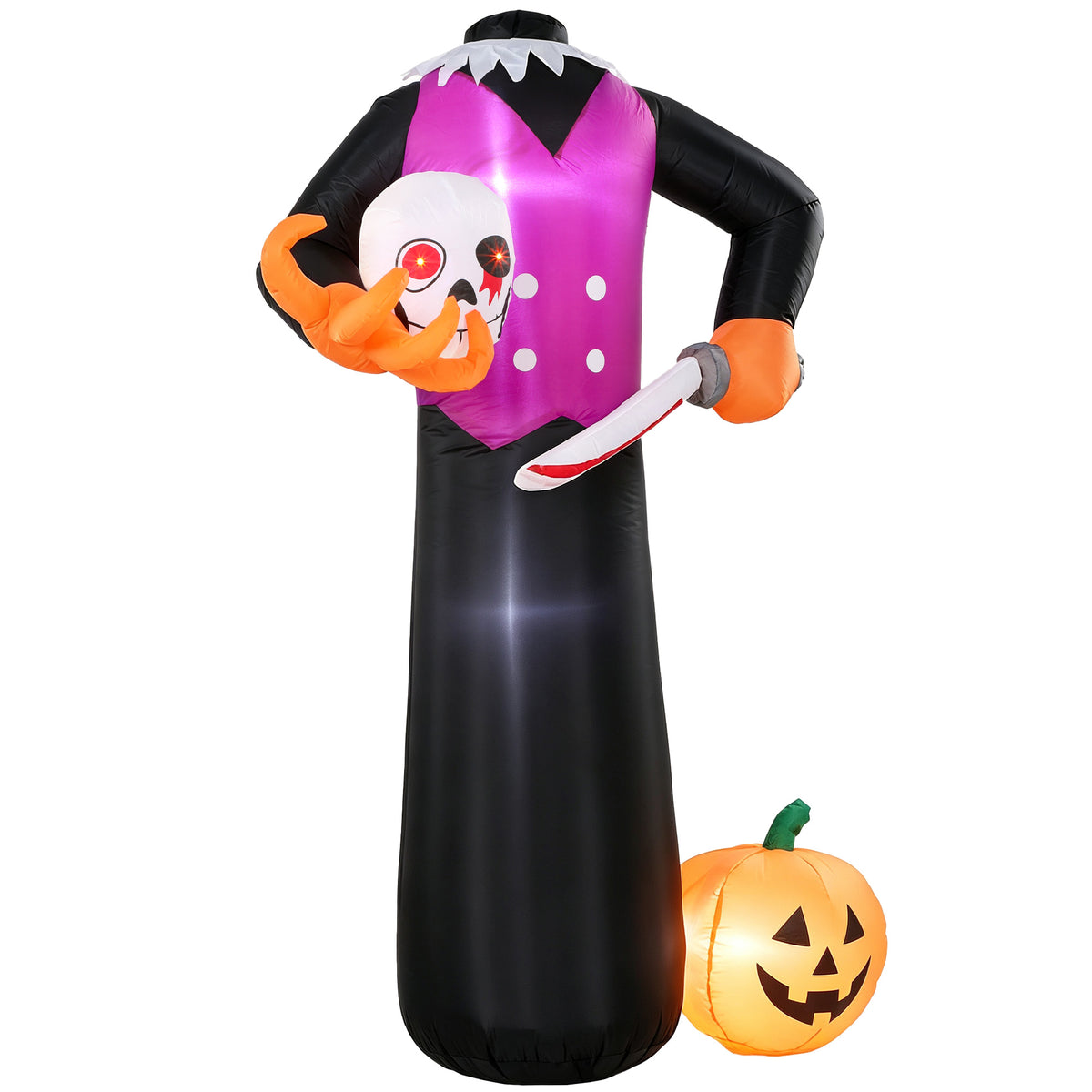 Photo of Outsunny 6 FT Halloween Inflatable Headless Skeleton, Blow Up Halloween Skeleton Decoration with LED Lights for Indoor Outdoor in Outdoor colour on a white background
