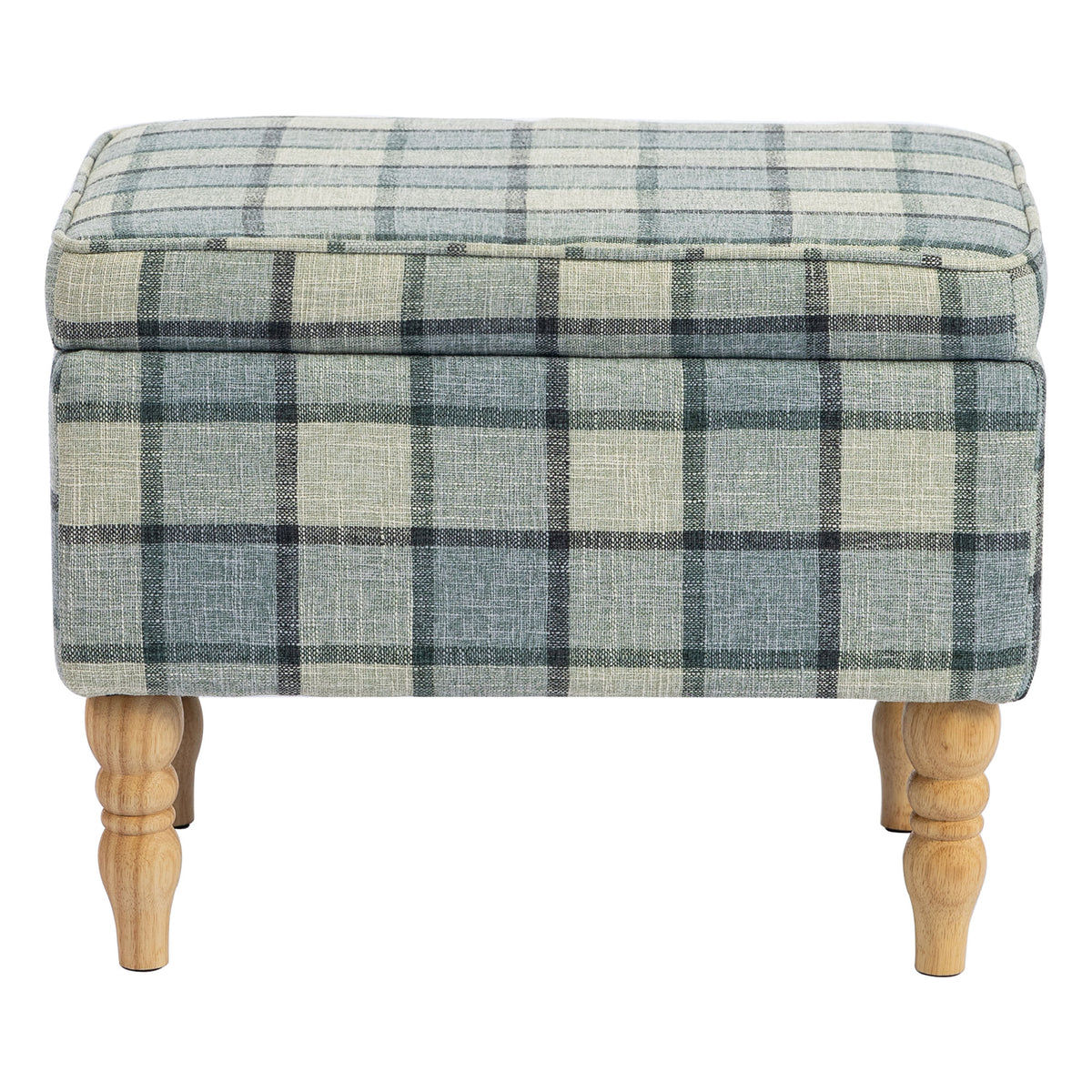 Photo of HOMCOM Linen Fabric Upholstered Footstool, Rectangular Storage Stool with Removable Top, Padded Seat and Hidden Space, Grey in Grey colour on a white background