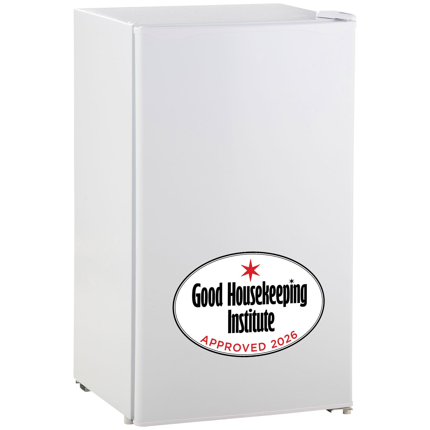 Photo of HOMCOM 91L Small Fridge with Chiller Box Under Counter Fridge with Reversible Door, Good Housekeeping Institute Approved, White in White colour on a white background