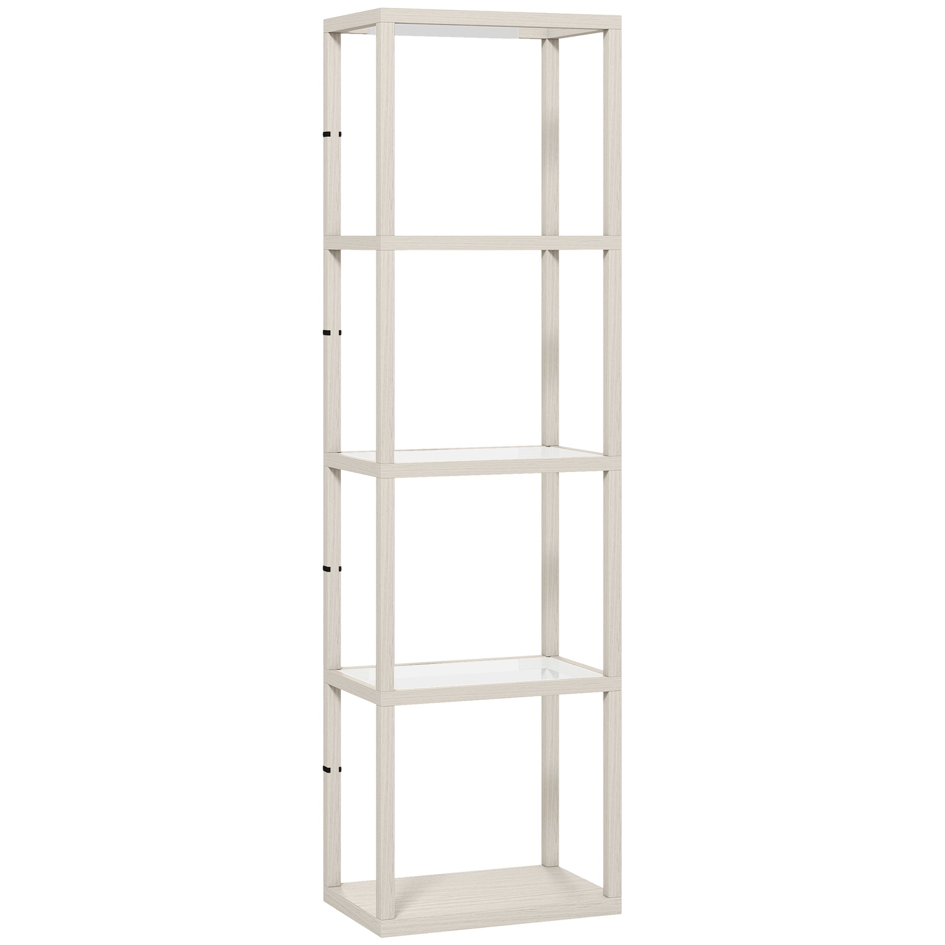 Photo of HOMCOM Four-Shelf Floor Lamp - Bleached Oak in Oak colour on a white background