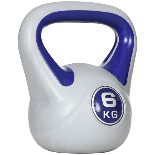 Photo of SPORTNOW Kettlebell, 6kg Kettle Bells with Handle for Home Gym Weight Lifting and Strength Training, Purple and Grey in Grey colour on a white background