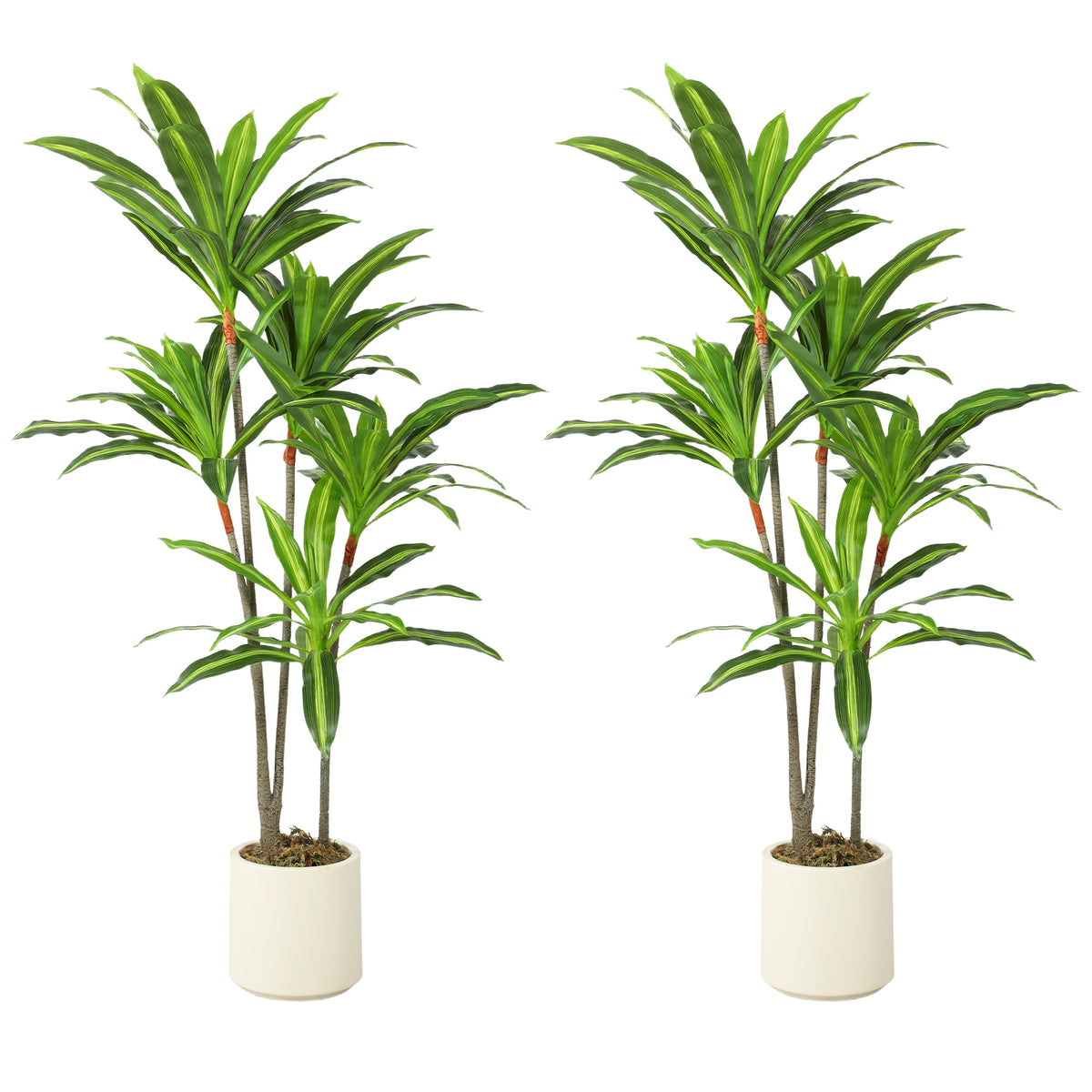 Photo of HOMCOM 150cm Lifelike Fake Tree, Artificial Dracaena Tree with Bendable Trunks, Green in Green colour on a white background