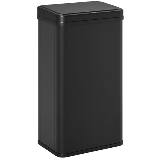 Photo of HOMCOM 50L Sensor Bin with Soft-Close Lid, Stainless Steel Automatic Touchless Motion Sensor Kitchen Bin, Black in Black colour on a white background