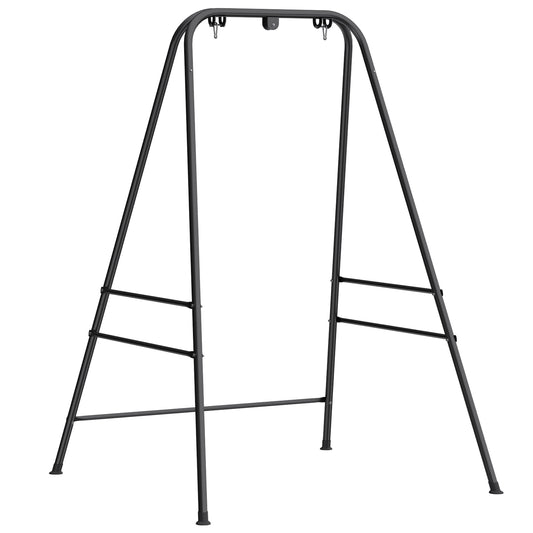 Photo of Outsunny Hammock Chair Stand Only, 150KG Load Capacity, for Indoor Outdoor, Black in Black colour on a white background