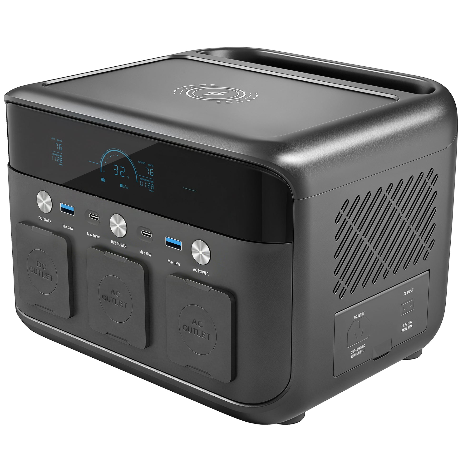 Photo of HOMCOM Portable Power Station with LiFePO4 Battery, 1.5H Fast Charge, Camping Power Pack with 600W AC/USB-A & USB-C Output in Output colour on a white background