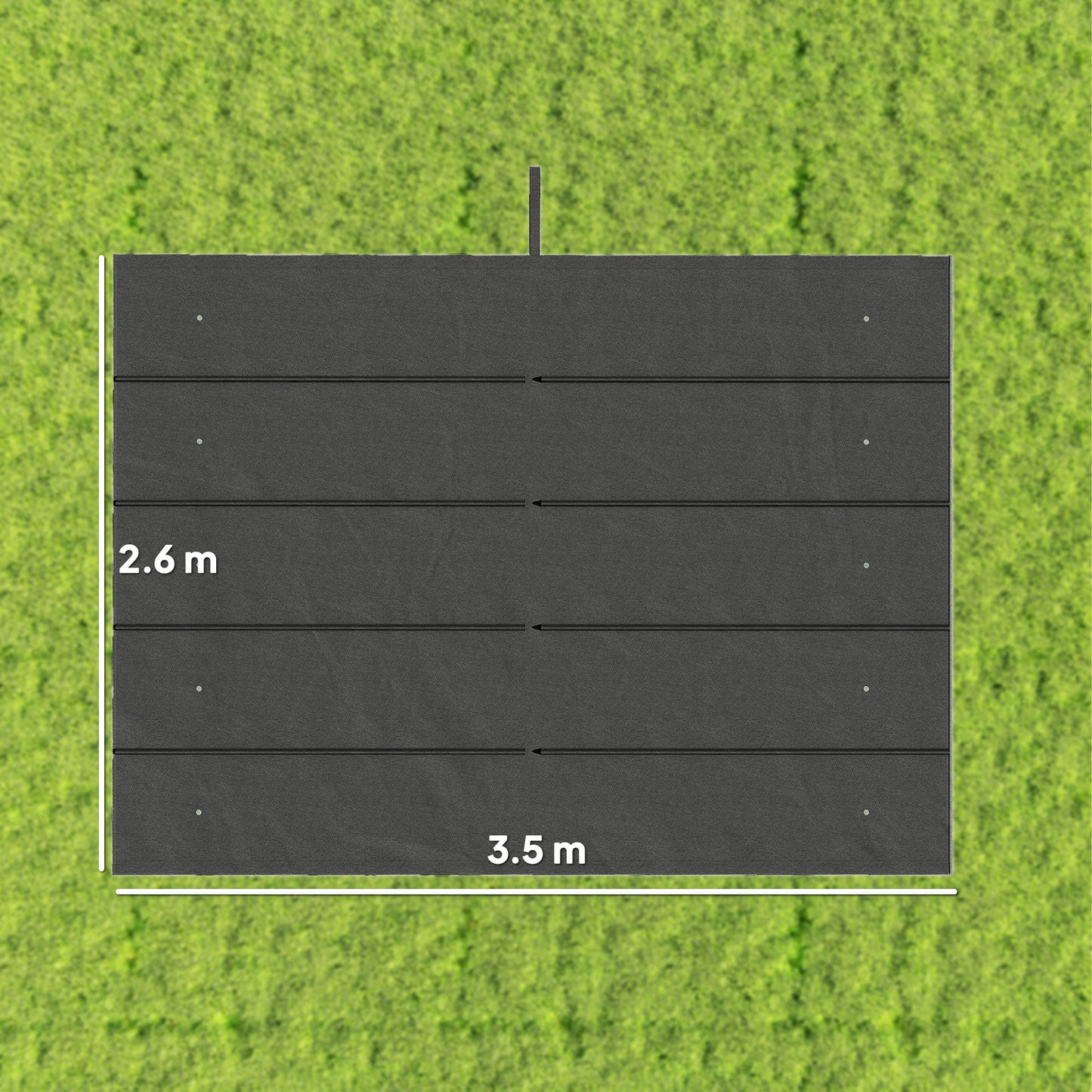 Outsunny Retractable Pergola Cover, 3.5 x 2.6 m Replacement Canopy Fabric for 4 x 3 m Frame, Roof Top Only, Dark Grey