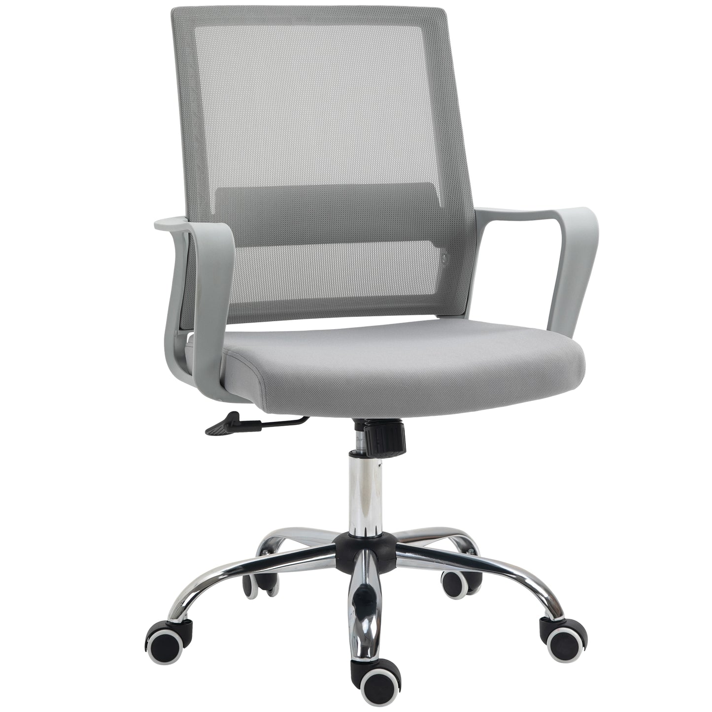 Photo of Vinsetto Ergonomic Desk Chair Mesh Office Chair with Adjustable Height Armrest and 360° Swivel Castor Wheels Grey in Grey colour on a white background