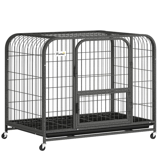 Photo of PawHut Heavy Duty Dog Crate,93 x 58 x 76 cm, Large Dog Cage for Small to Medium Breeds in Breeds colour on a white background