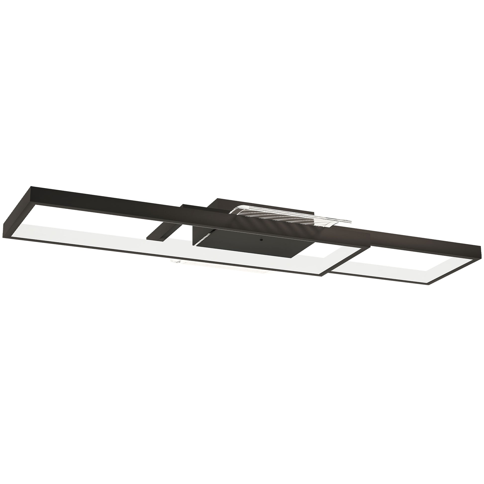 Photo of HOMCOM LED Ceiling Light, Modern Dimmable Ceiling Light with Wall Switch & Remote Control, Flush Mount Fixture Lamp with 3000-6000K Colour Temperatures for Living Room, Bedroom, Black in Black colour on a white background