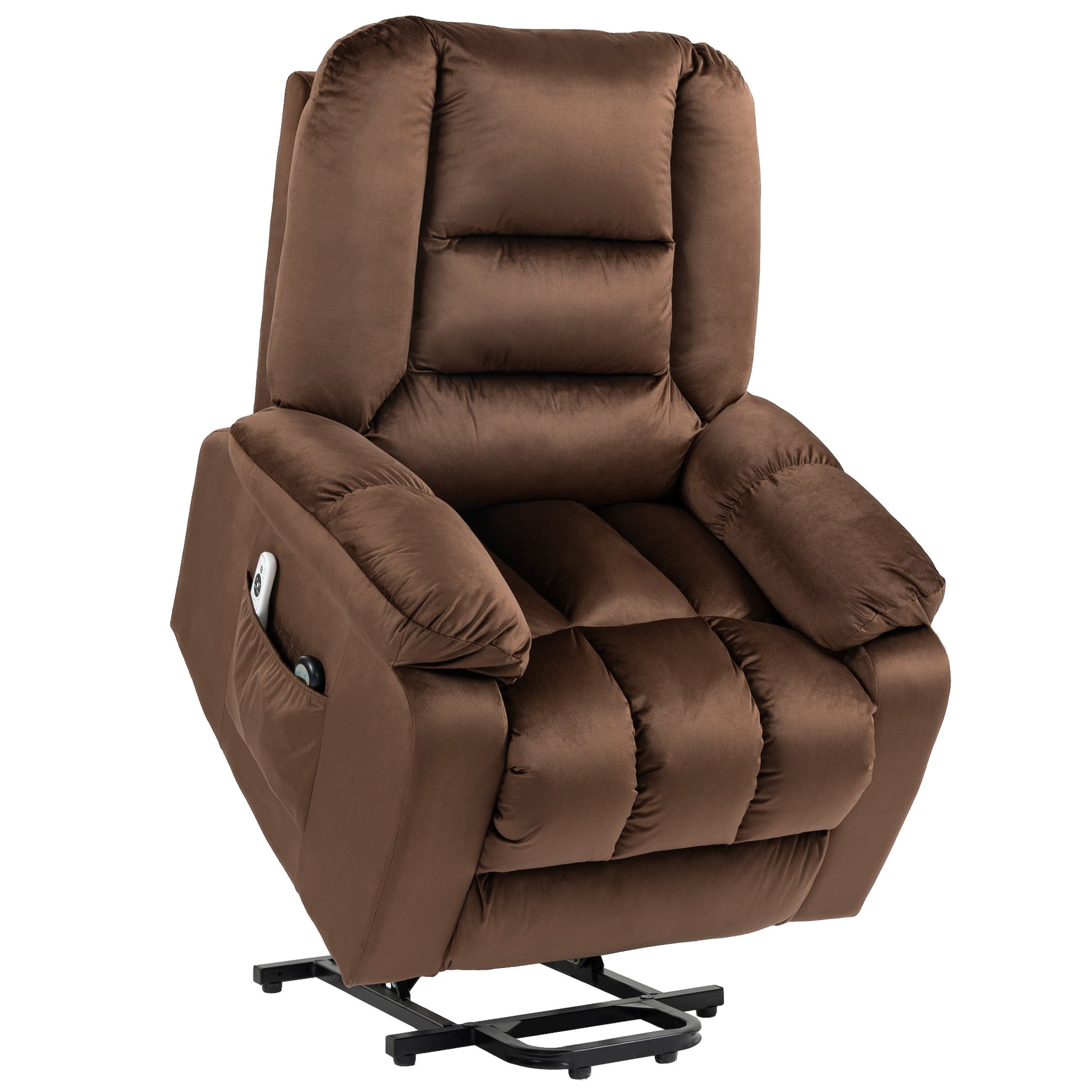 Photo of HOMCOM Leathaire Eight Massage Point Armchair, with Heat and Reclining Back - Brown in Brown colour on a white background