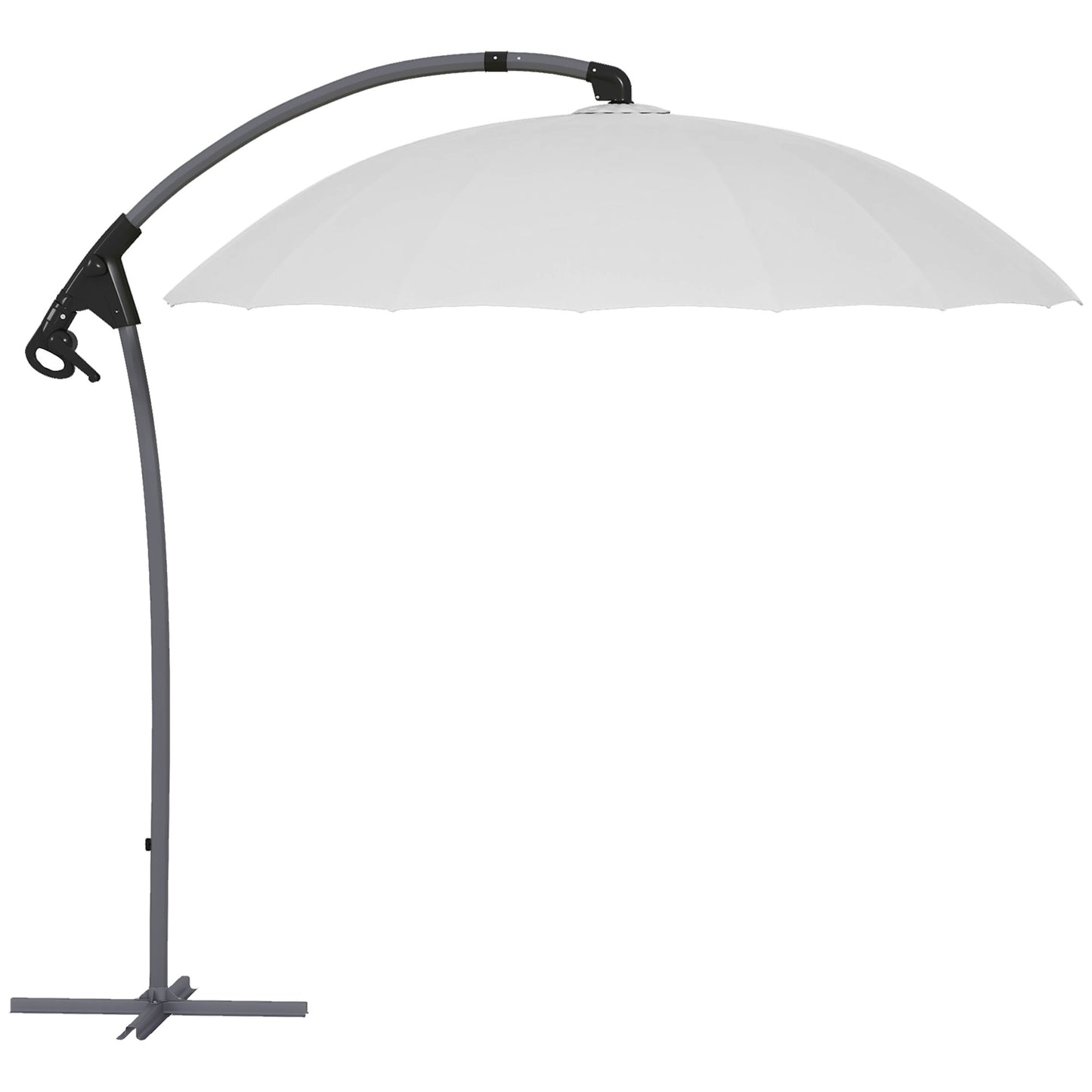 Photo of Outsunny 2.7m Cantilever Parasol, with Cross Base - Grey in Grey colour on a white background