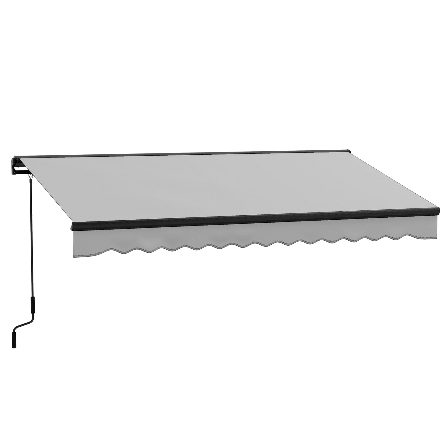 Photo of Outsunny 2.5 x 3.5m Aluminium Frame Electric Awning, with Remote - Light Grey in Grey colour on a white background