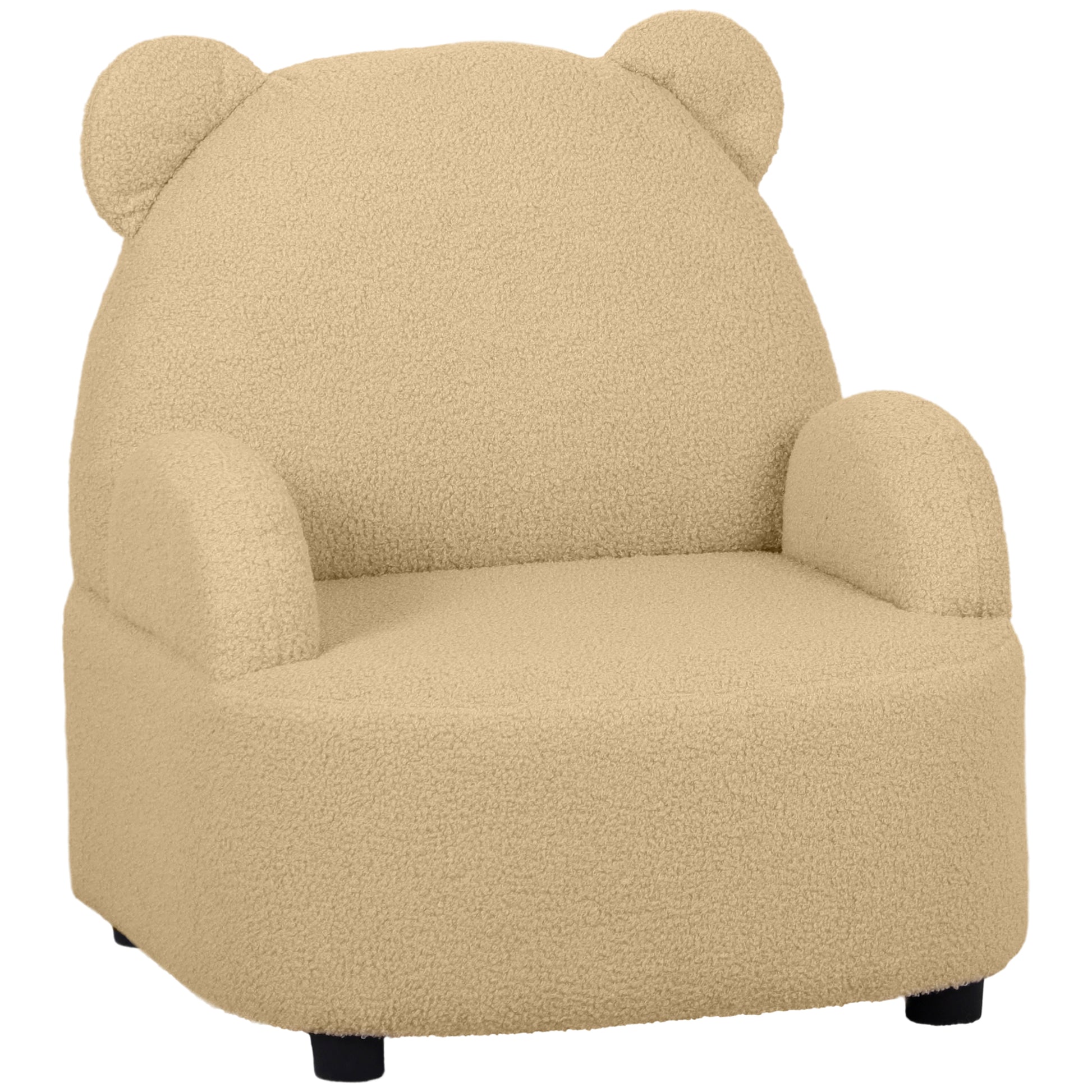 Photo of AIYAPLAY Kids Armchair, Bear Shaped Toddler Chair for Bedroom Playroom Living Room, Aged 18 Months to 3 Years - Khaki in Khaki colour on a white background
