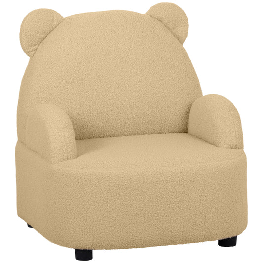 Photo of AIYAPLAY Kids Armchair, Bear Shaped Toddler Chair for Bedroom Playroom Living Room, Aged 18 Months to 3 Years - Khaki in Khaki colour on a white background