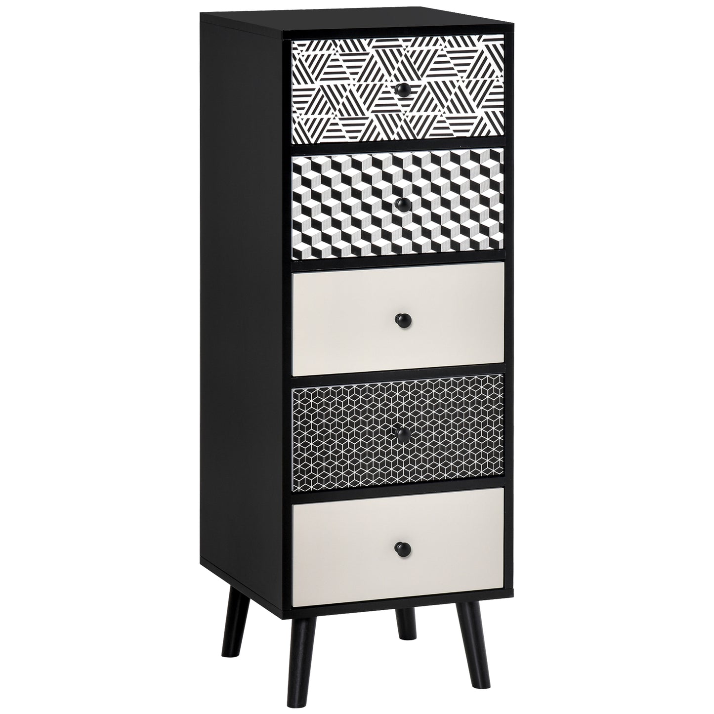 Photo of HOMCOM Chest of Drawers, 5 Drawer Dresser, Vertical Storage Organizer Unit for Bedroom, Living Room in Room colour on a white background