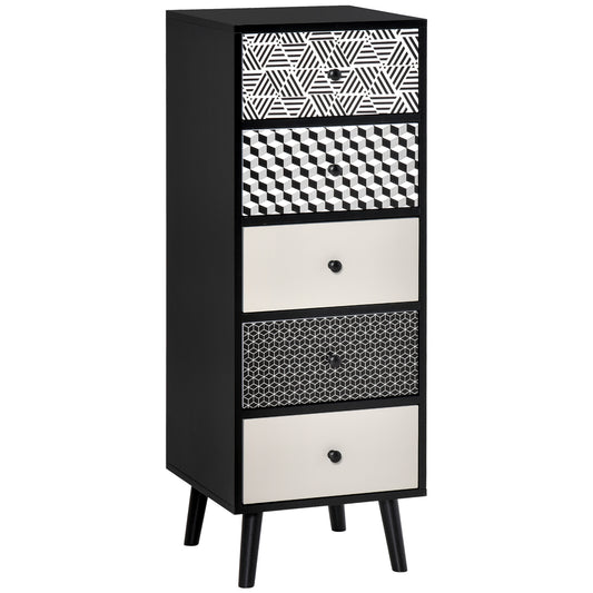 Photo of HOMCOM Chest of Drawers, 5 Drawer Dresser, Vertical Storage Organizer Unit for Bedroom, Living Room in Room colour on a white background