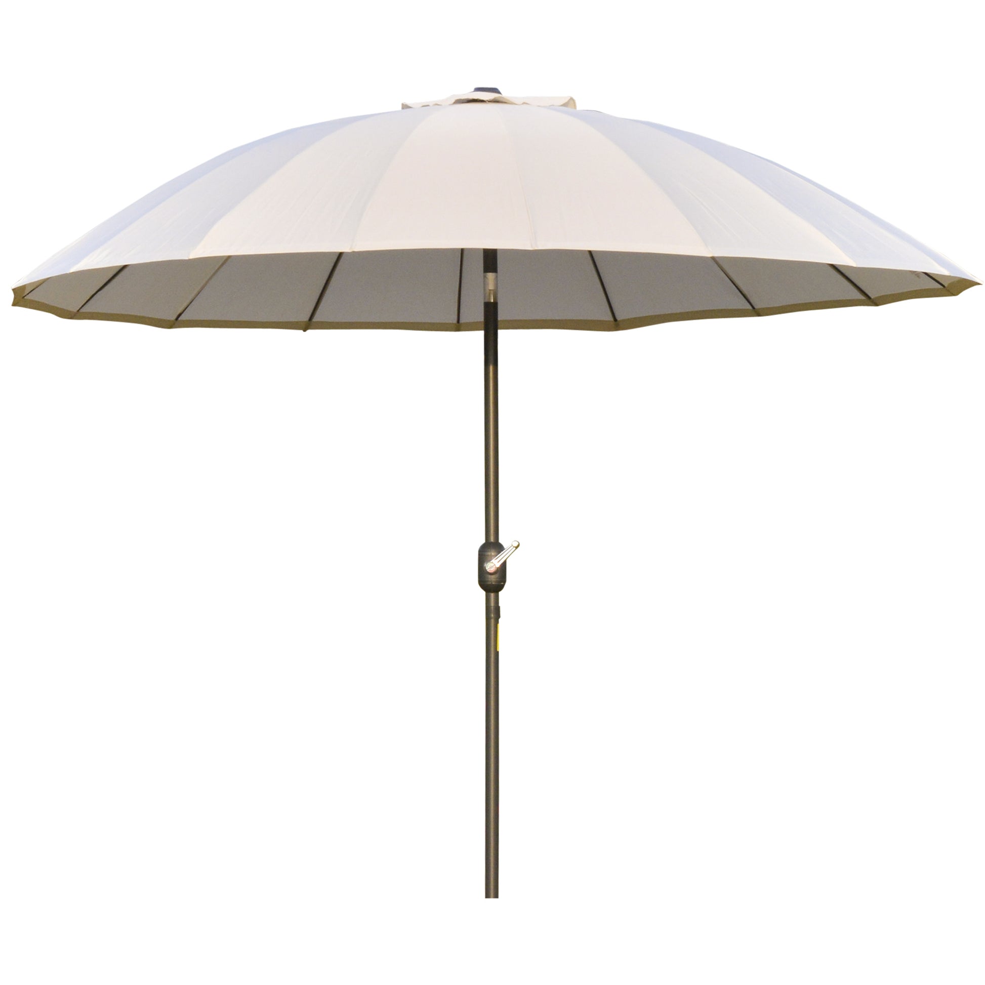 Photo of Outsunny 2.5m Shanghai Garden Parasol Umbrella with Crank & Tilt, Adjustable Outdoor Sun Shade, Off-White in Off-White colour on a white background