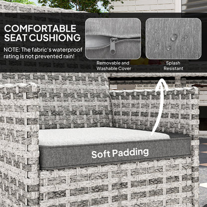 Outsunny rattan chair with thick gray cushion and removable, washable cover
