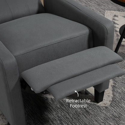 Close-up of the recliner's retractable padded footrest