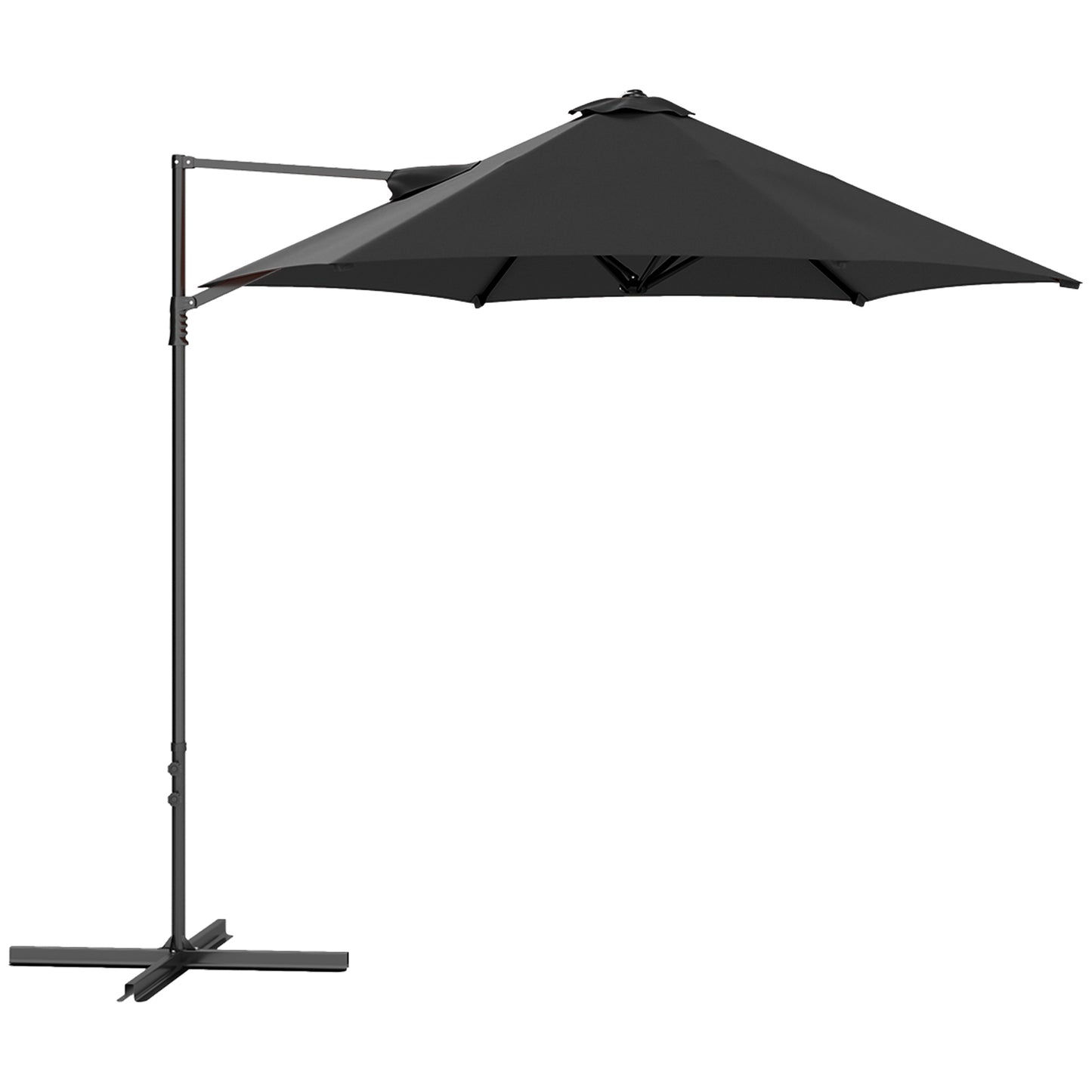 Photo of Outsunny 2.5m Rotating Cantilever Parasol - Black in Black colour on a white background