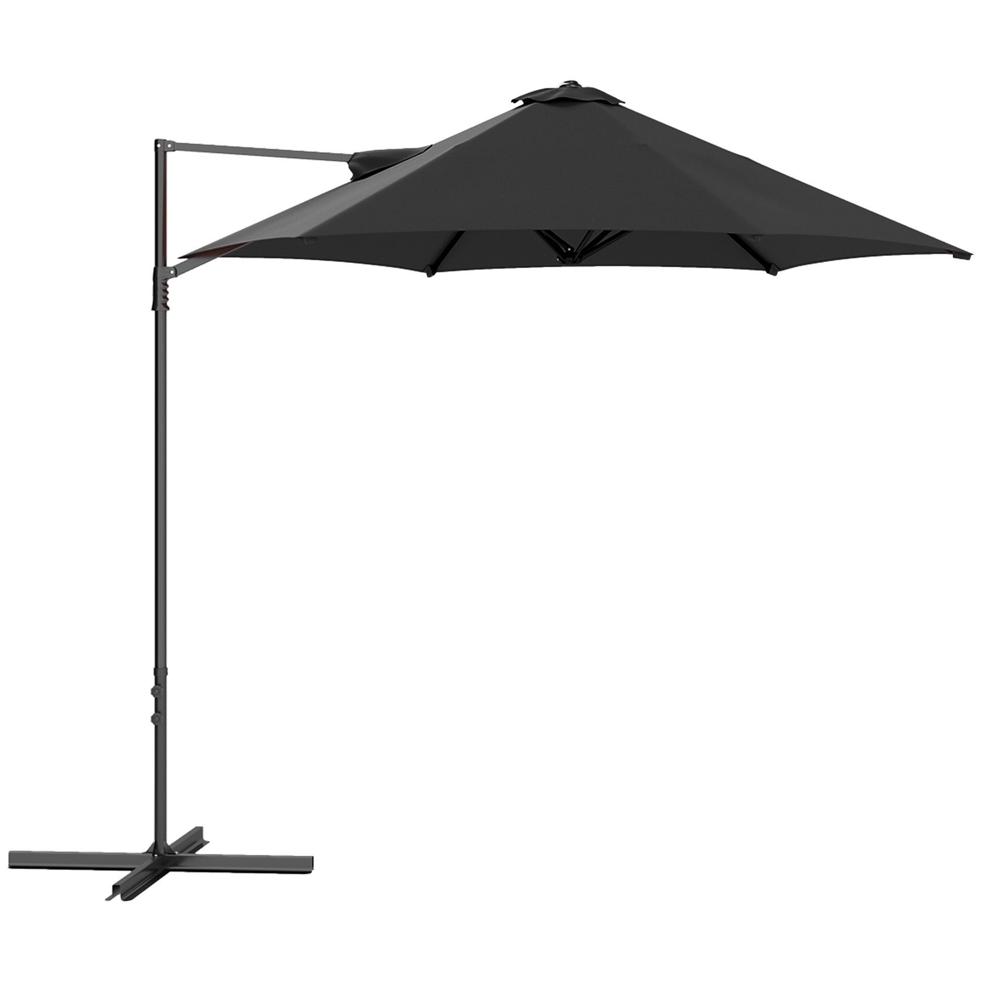 Photo of Outsunny 2.5m Rotating Cantilever Parasol - Black in Black colour on a white background
