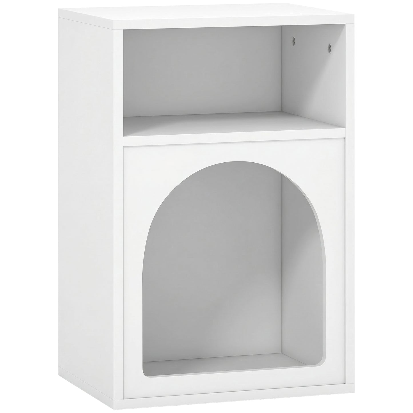 Photo of HOMCOM Bedside Table with 2 Open Compartments - White in White colour on a white background
